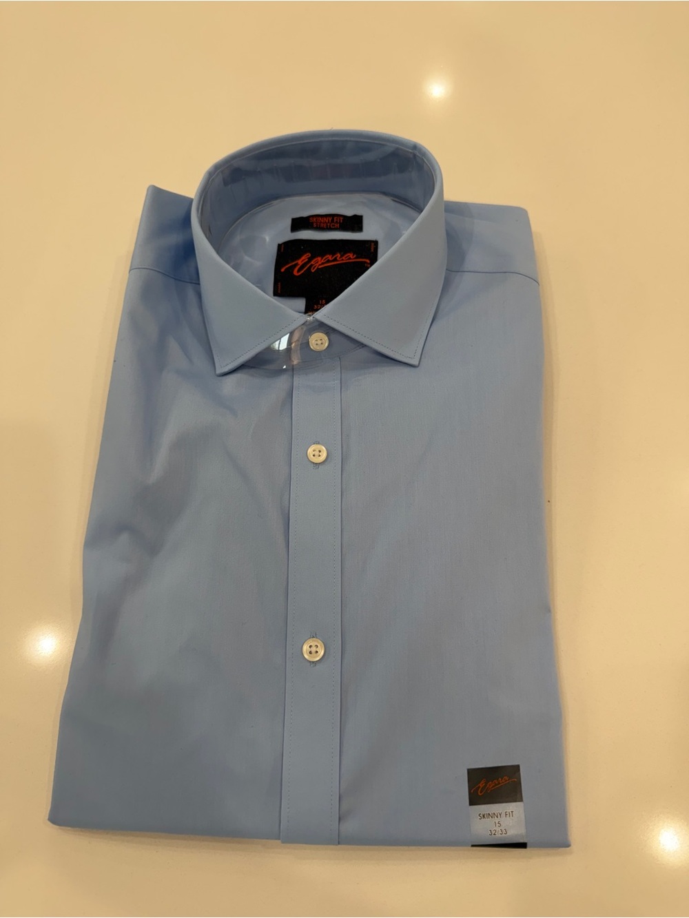 Eterna Men's Dress Shirt in Light Blue - Spread Collar